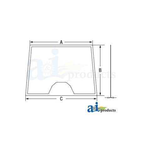 A & I Products Glass, Windshield 55" x37" x2" A-3902148M1